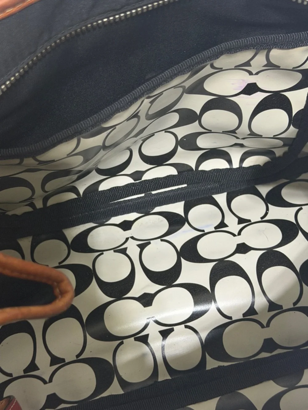 Coach Y2K black red Weekend Hampton Nylon “Inside-Out” small Tote bag